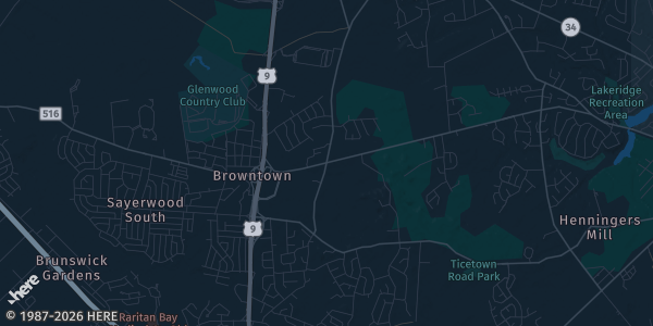Map of Old Bridge, NJ. The exact address of First Aid Rescue Squad is not known, so the map shows the area rather than a specific building.