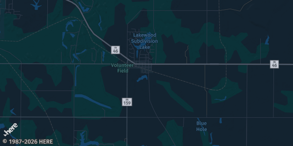 Map of Terre Haute, IN. The exact address of "Union Hall Show" is not known, so the map shows the area rather than a specific building.