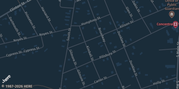 Map showing the venue in Concord, NH.