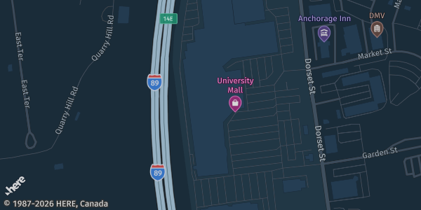 Map showing Hot Topic in South Burlington, VT.