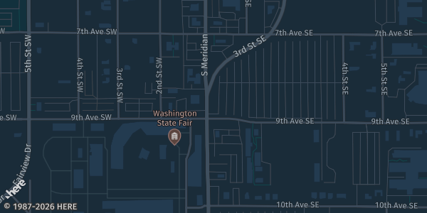 Map showing Washington State Fair Event Center — Showplex in Puyallup, WA.