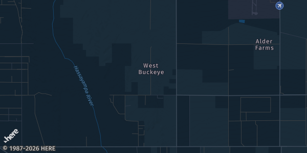Map of Buckeye, AZ. The exact address of Sequoia Pathfinder Academy at Verrado Way is not known, so the map shows the area rather than a specific building.